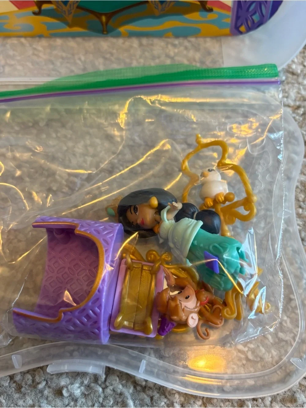 Disney Jasmine Little Kingdom Doll Snap-on Play Set RARE Aladdin Abu